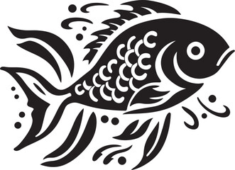 Minimalistic Fish Symbol Vector