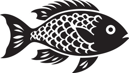 Geometric Fish Emblem Design