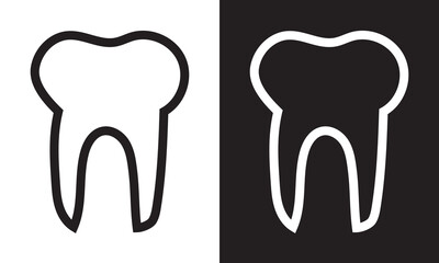 Tooth Icon.  Isolated on white and black background. vector illustration. EPS 10