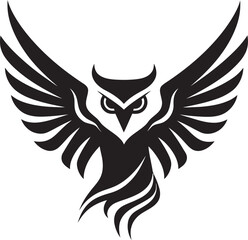 Eagle Owl in Vector Flight Pose