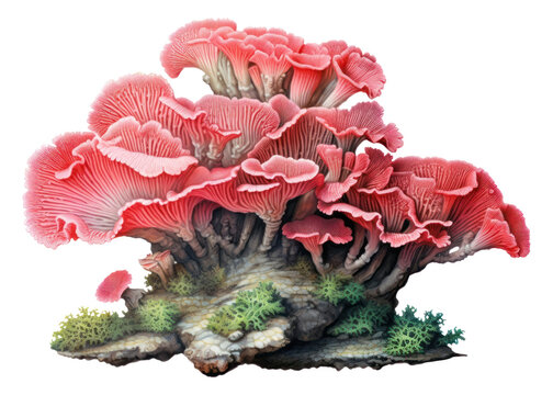 PNG Mushroom fungus plant auricularia, digital paint illustration