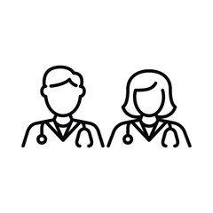doctor icon line vector design in trendy style