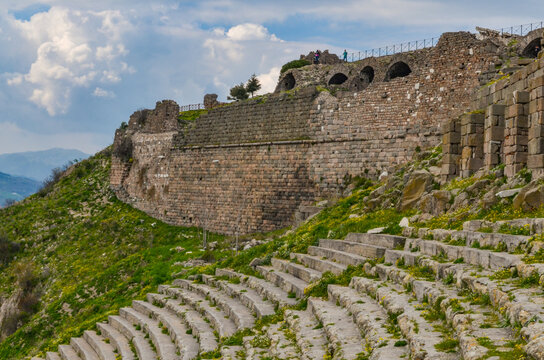 amphitheater in Pergamon acropolis (Bergama, Izmir province, Turkiye)