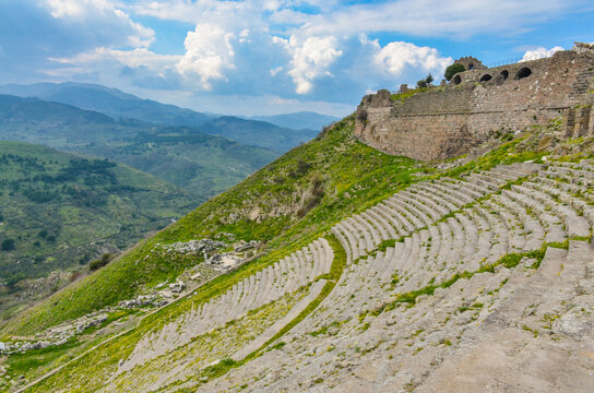 Theatre of Pergamon ruins in Bergama (Izmir province, Turkiye)