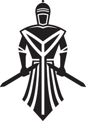Fototapeta premium Chivalrous Footman Shield and Spear Vector Design