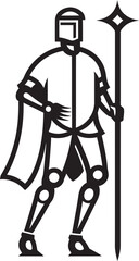 Stoic Defender Vector Design of Footman with Spear