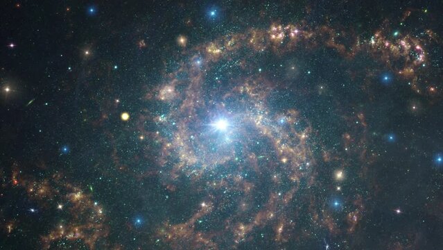 Space travel NGC2283 is a Spiral Galaxy in the Canis Major constellation,Traveling through star fields in space,4K 3D for scientific films. Elements of this image furnished by NASA.