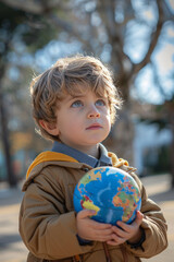 Fototapeta premium Greeting card for Children's Day children having fun at the holiday. International Children's Day