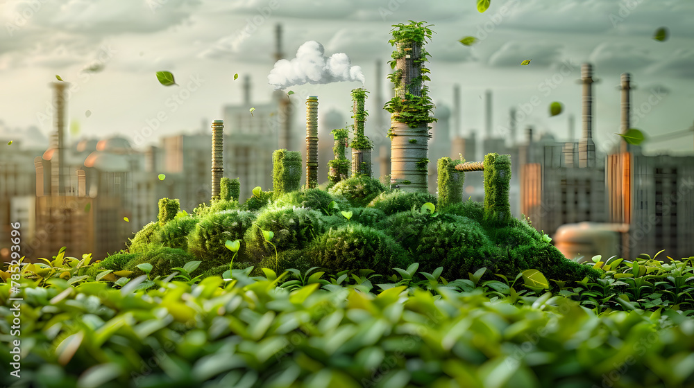 Aufkleber planet with an environmentally friendly environment with a symbol of ecologically clean air cloud ma