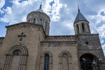 The Armenian Orthodox Church in Derbent. The walls of the ancient church are made of.hewn shell stone. The church building is cross-domed. Religion and culture of people in the past centuries.