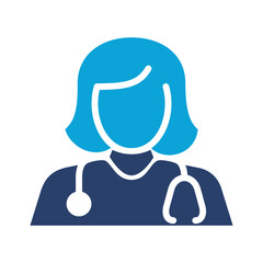 woman doctor icon solid vector design in trendy style