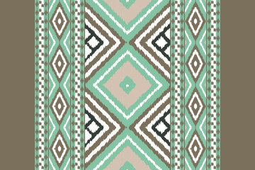 Ikat Fabric Paisley Embroidery Background. Ikat Damask Geometric Ethnic Oriental Pattern traditional.aztec Style Abstract Vector illustration.design for Texture,fabric,clothing,wrapping,sarong.