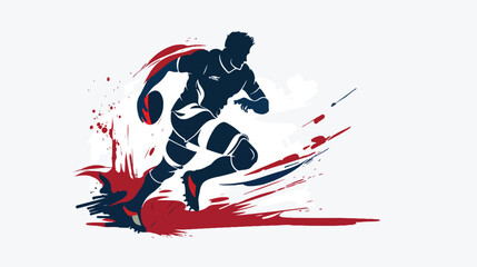 Rugby player sport icon and symbol Flat vector isolated