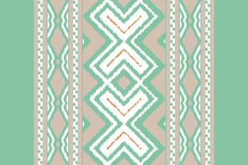 Ikat Fabric Paisley Embroidery Background. Ikat Damask Geometric Ethnic Oriental Pattern traditional.aztec Style Abstract Vector illustration.design for Texture,fabric,clothing,wrapping,sarong.