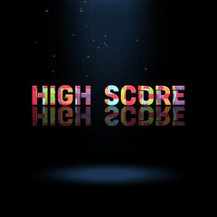 Naklejka na ściany i meble 3d graphics design, High Score text effects