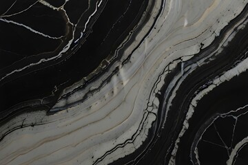 Black marbled surface Generative AI