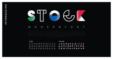 Stock modern creative minimal alphabet small letter logo design - obrazy, fototapety, plakaty