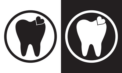 Tooth shape symbol vector icon. Isolated on white and black background. vector illustration. EPS 10