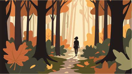 autumn in the park vector