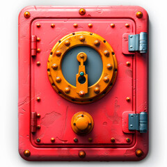Bank safe, 2d design icon. AI generative