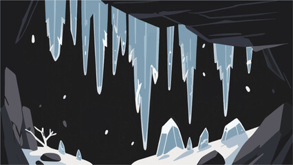 snow covered trees vector