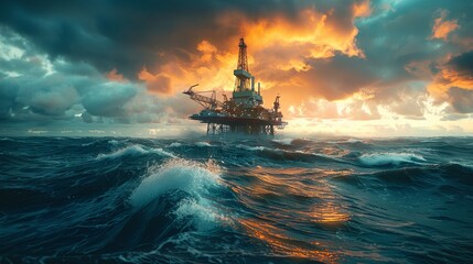 Future of Offshore Oil Drilling - obrazy, fototapety, plakaty