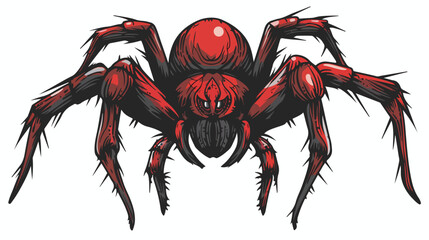 Scary red spider for mascot Vector illustration isolated
