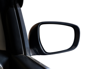 Car Side mirror photo with transparent background and no mirror inside, vehicle concept image