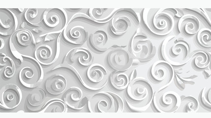 Seamless gray background with swirls Flat vector isolated