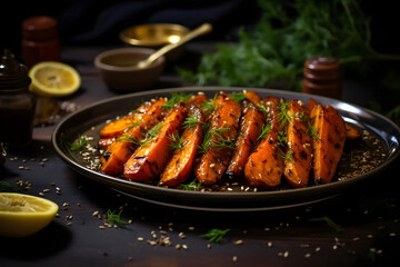 Honey Roasted Carrot, Sweet and caramelized carrot roasted with a honey glaze