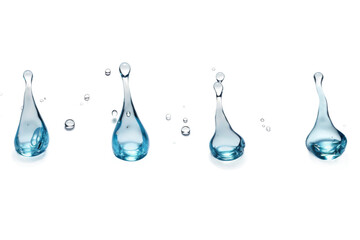 Symphony of Liquid Droplets. On a White or Clear Surface PNG Transparent Background.