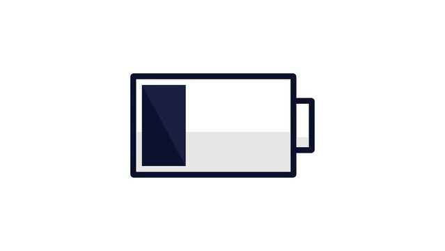 Animated Battery Icon Classic Charging Animation Alpha Transparent Background 4K MOV