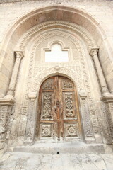 embroidered wooden door. Ancient door