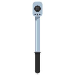 Torque wrench with ratchet vector cartoon illustration isolated on a white background.