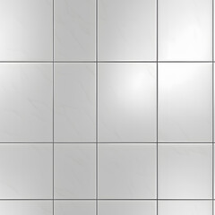 White tile wall checkered background.  Ceramic wall and floor tiles mosaic background