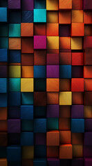 Different color wooden cubes pattern.