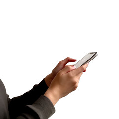 person holding a mobile phone, person using phone