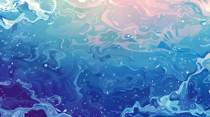 Top view of clear and blue water in the sea cartoon anime style  wallpaper