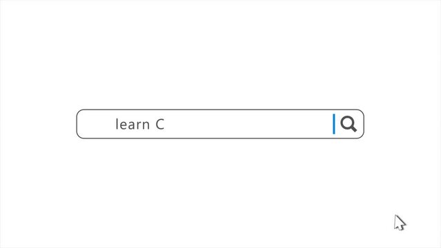 Learn C in Search Animation. Internet Browser Searching