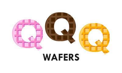 Letter q with wafer design logo template illustration
