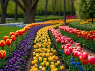 Fotobehang field of tulips © arts to hearts
