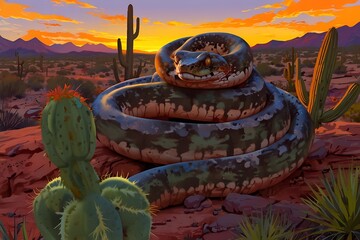 Sprawling saguaro cacti, a symbol of the American Southwest desert landscape, stand like silent sentinels amidst natural wonders