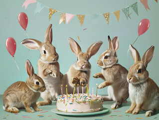 rabbits at a birthday party