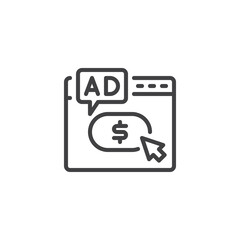 Pay-Per-Click Advertising line icon