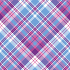 Seamless pattern in fantastic blue, pink, violet and white colors for plaid, fabric, textile, clothes, tablecloth and other things. Vector image. 2