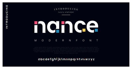 Nance Creative Design vector Font of twisted Ribbon for Title, Header, Lettering, Logo. Funny Entertainment Active Sport Technology areas Typeface. Colorful rounded Letters and Numbers.