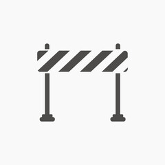 Barrier, safety barricade, roadblock isolated vector icon	