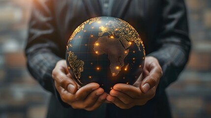 Global Connectivity in the Palm of Your Hand. Concept Technology, Connectivity, Globalization, Communication, Innovation