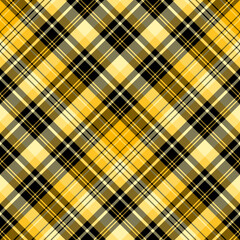 Seamless pattern in fantastic yellow and black colors for plaid, fabric, textile, clothes, tablecloth and other things. Vector image. 2