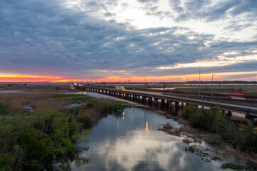 Mobile Bay, Alabama sunset in April